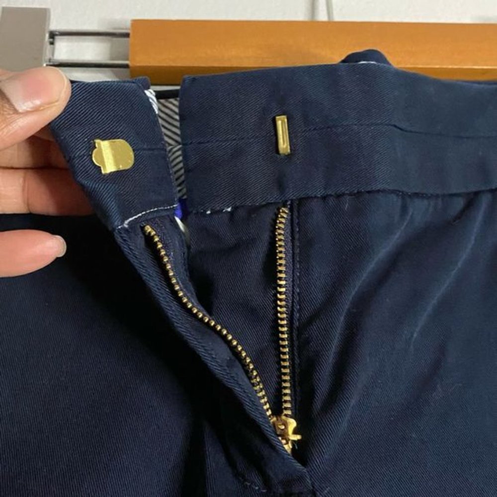 J. Crew Women's Navy Chino Midi Shorts - Picture 5 of 8